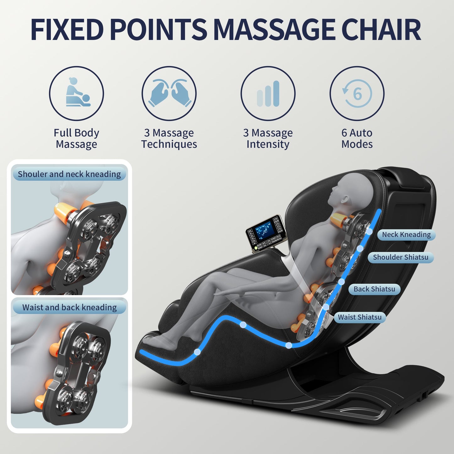 Zero Gravity Full Body Massage Chair with Bluetooth Speakers